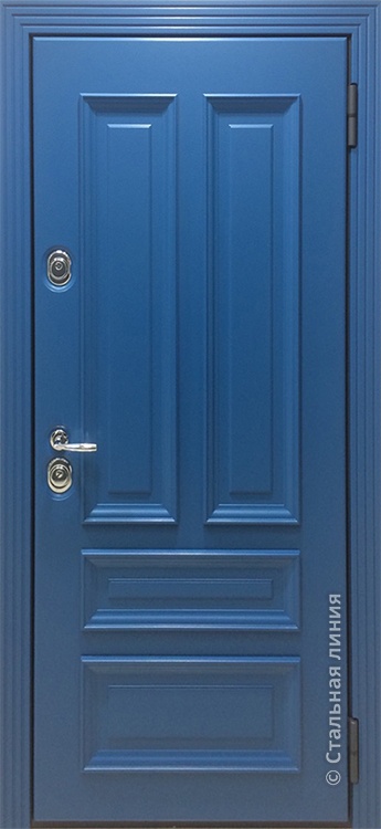 Входная дверь Нью-Йорк SteelLak «Лазурно-синий» RAL 5009