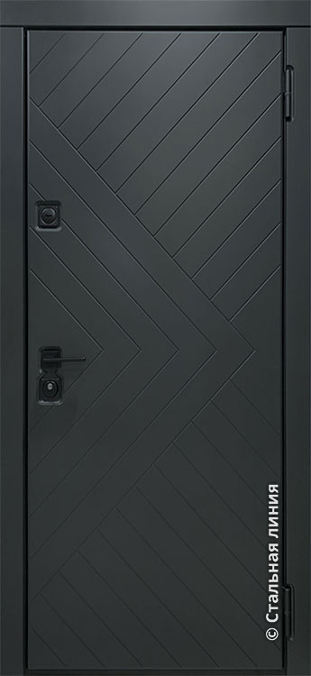 Входная дверь Гелион SteelLak «Чёрно-серый» RAL 7021