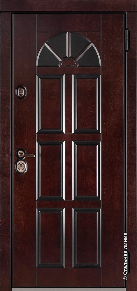 Входная дверь Кармен 2 Бьорк-панель «Либерика» с чёрной патиной