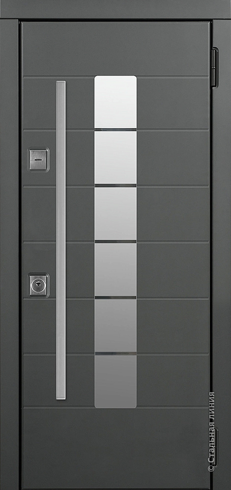 Входная дверь Аликанте М SteelLak «Серый графит» RAL 7043