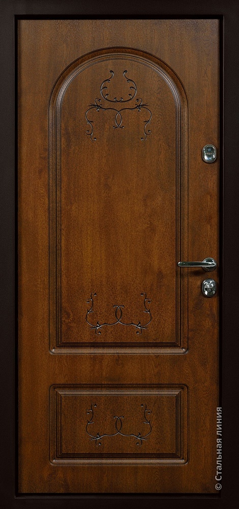 Входная дверь Лоренцо SteelTex Protect «Дуб золотистый» с чёрной патиной