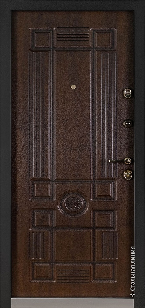 Входная дверь Пикадилли SteelTex Protect «Дуб тёмный» с чёрной патиной