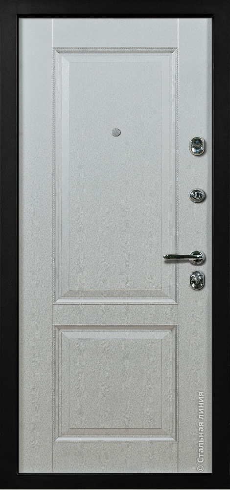 Входная дверь Марсель SteelTex «Белый» с серебряной патиной