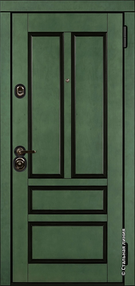 Входная дверь Олеандр 2 Бьорк-панель «Изумруд» с чёрной патиной
