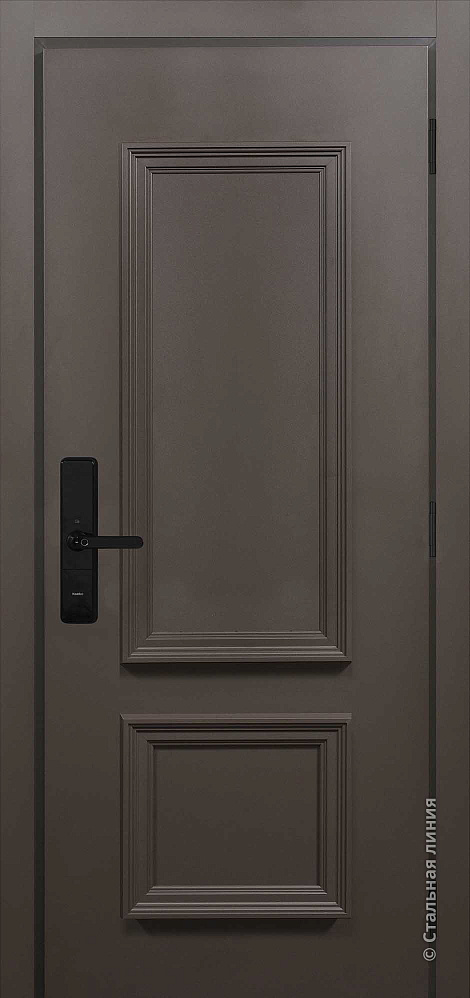 Входная дверь Инта М Полимер муар «Коричневый» RAL 8019