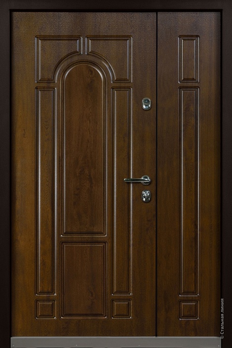 Входная дверь Рембрандт SteelTex Protect «Дуб золотистый» с чёрной патиной
