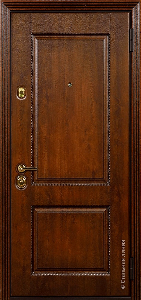 Входная дверь Катрин SteelTex «Дуб золотистый» с чёрной патиной