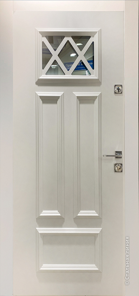 Входная дверь Лира В Металл муар «Белый»