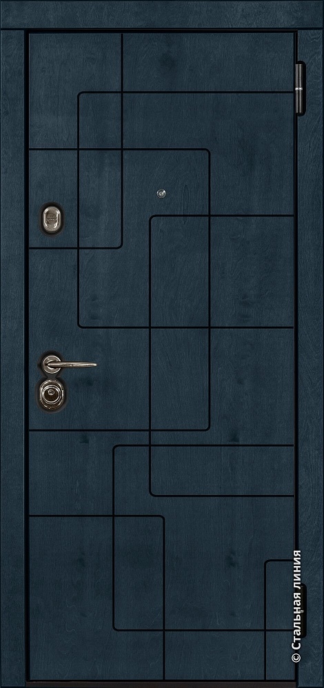 Входная дверь Аваланж 1 Бьорк-панель «Индиго» с чёрной патиной