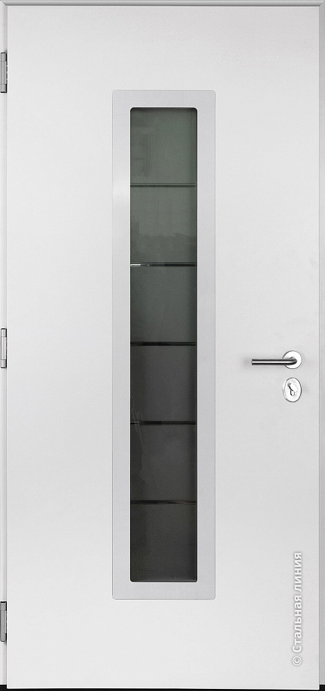 Входная дверь Хаски 6 Полимер муар «Белый» RAL 9003