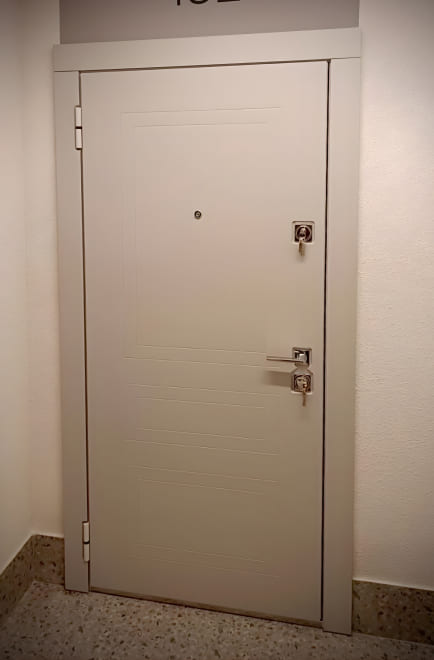 Светлая современная дверь в квартиру